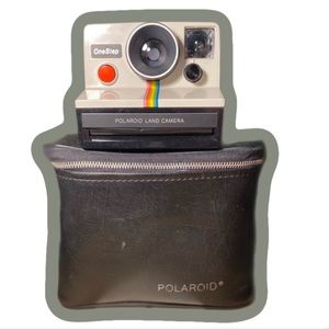 Authentic 1977 Polaroid OneStep SX-70 White/Rainbow Camera with case